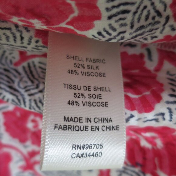 Rebecca Taylor Coral Fleur Long Sleeves Silk Blouse Size 8 - Picture 9 of 10